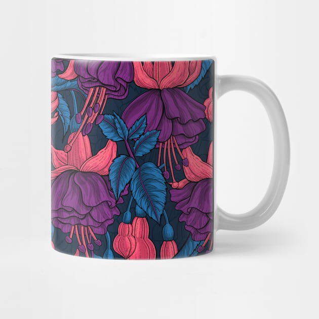 Fuchsia on dark blue by katerinamk